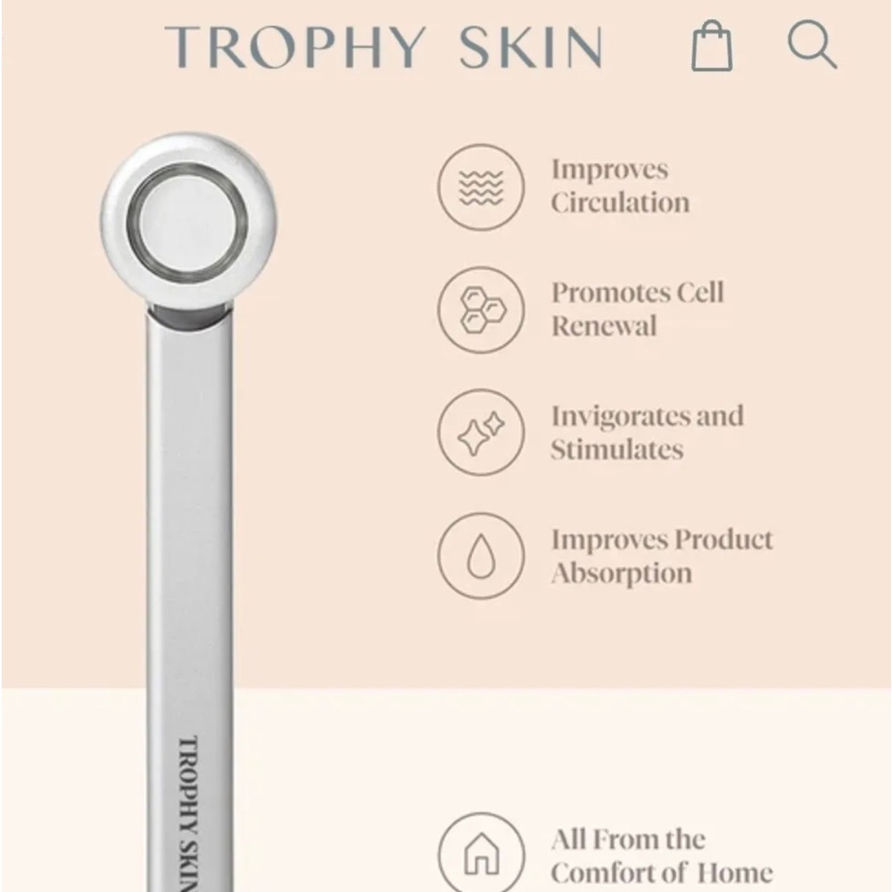 Trophy Skin BrightenMD Multi Function Eye Face Neck Tool Silver - NEW SEALED